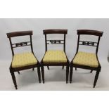 Set of six Regency rosewood dining chairs,