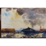 Jean Dryden Alexander (1911 - 1994), seven unframed works - including views of Harwich,