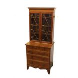 Good small size Edwardian mahogany and tulipwood inlaid bookcase,