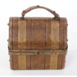 19th century novelty etui, contained within a leather bound box in the form of a travelling case,