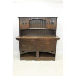 Early 20th century Art Nouveau oak high dresser in the manner of Liberty's,