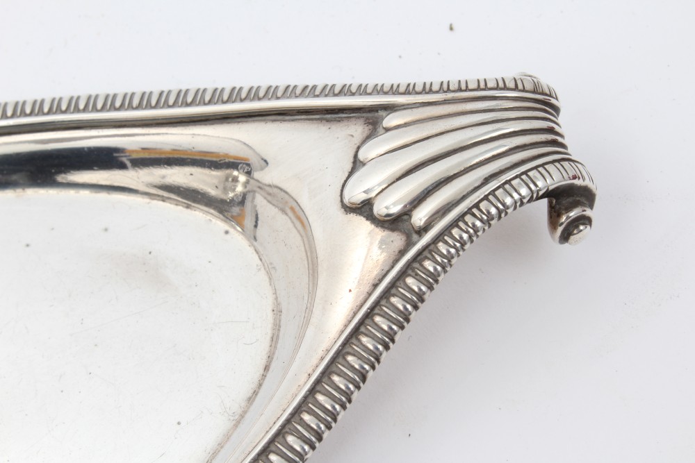 George III silver snuffer tray of navette form, - Image 2 of 3