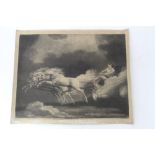 Formerly the property of Sir Alfred Munnings: An unframed mezzotint after George Stubbs - Phaeton,