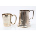 Victorian silver mug of tapering cylindrical form,