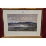 George Rushton (1868 - 1948), watercolour, signed, Estuary landscape, possibly Manningtree,