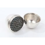 George III silver nutmeg grater in the form of a threaded two part egg,