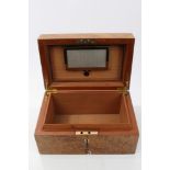 Dunhill amboyna cigar humidor with cedar-lined interior and brass fittings,