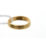 Chinese yellow metal wedding ring with Chinese marks.