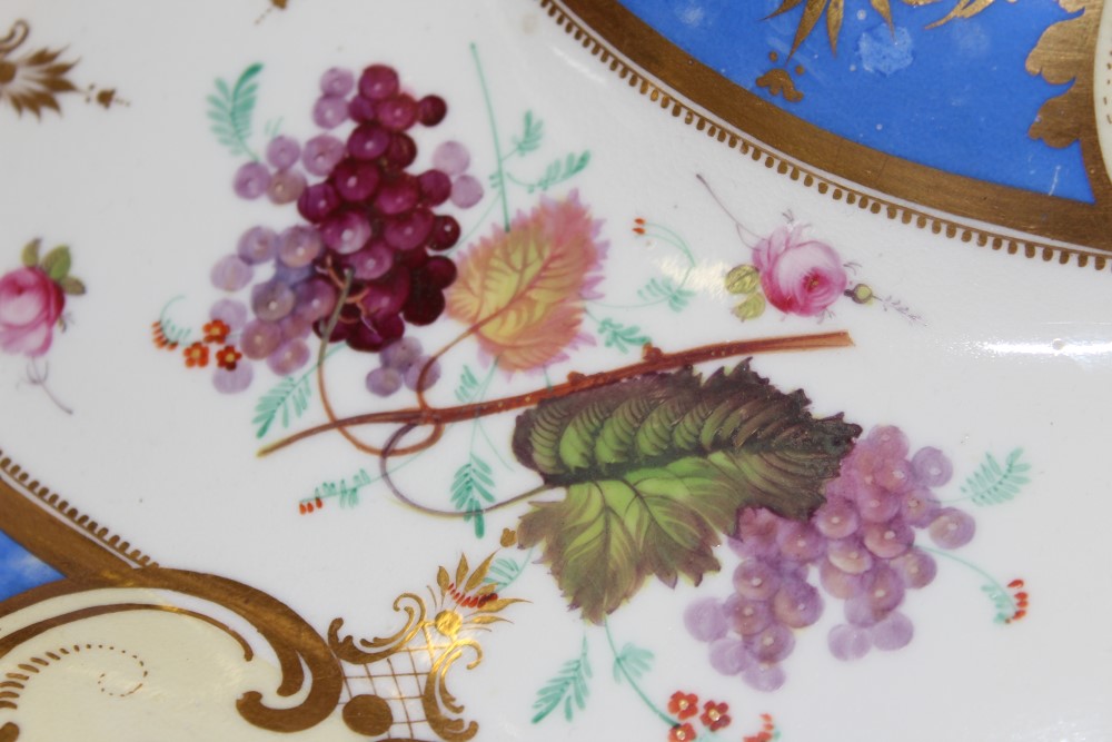 Good quality Victorian Davenport part dessert service with painted grapevine and floral sprigs - Image 15 of 19