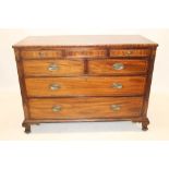 Early 19th century mahogany and checquer line-inlaid chest of drawers,