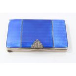 Late 19th / early 20th century German silver box of rectangular form, with engine-turned decoration,