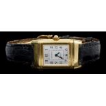 Fine ladies' Jaeger-LeCoultre yellow gold (18ct) and diamond Reverso Duetto wristwatch,