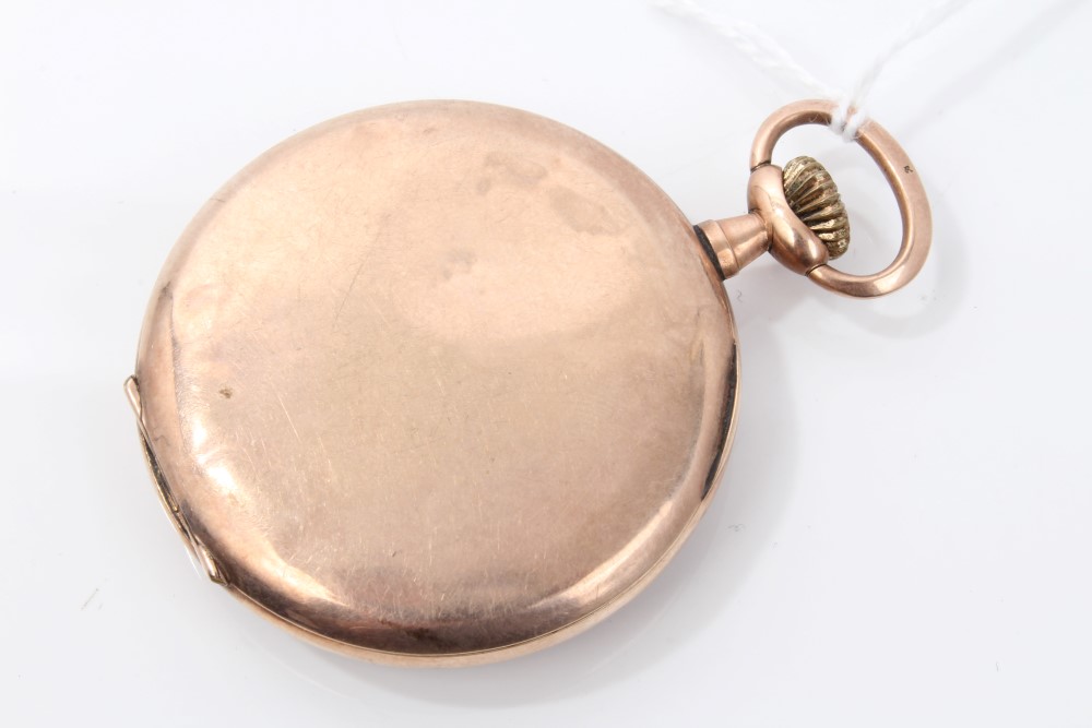 1920s Swiss gold (9ct) open face pocket watch with keyless movement, - Image 2 of 3