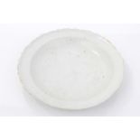 Chinese Ming or Qing blanc-de-chine barbed rim dish, Jiaying to Kangxi, circa 1550 - 1700,