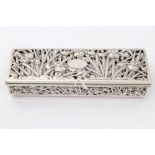 Late 19th / early 20th century Chinese silver box of rectangular form,