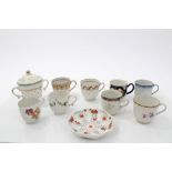 Collection of 18th century English coffee cups - including Lowestoft, Chelsea, Derby,