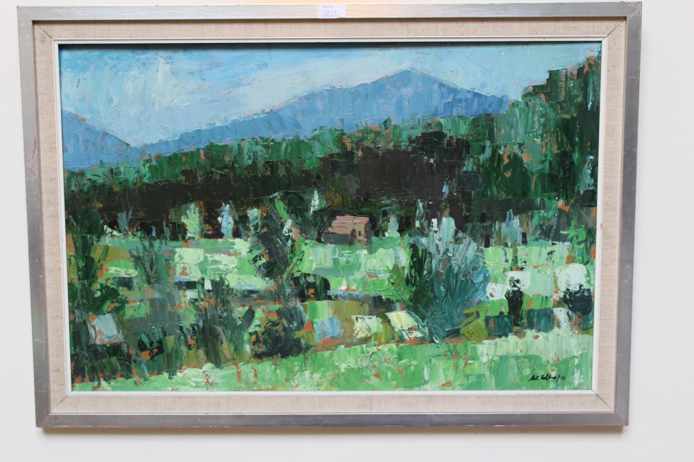 Peter Collins, pair of oils on board - landscapes, South of France, signed and dated '71, - Image 2 of 2