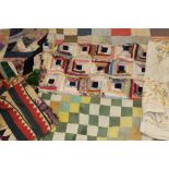 Good collection of patchwork quilts and other textiles