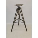 A vintage Alec Tiranti sculpture stand on adjustable folding tripod base