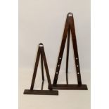 Two graduated 19th century mahogany table-top picture easels,