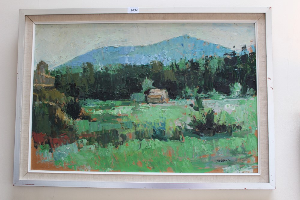 Peter Collins, pair of oils on board - landscapes, South of France, signed and dated '71,