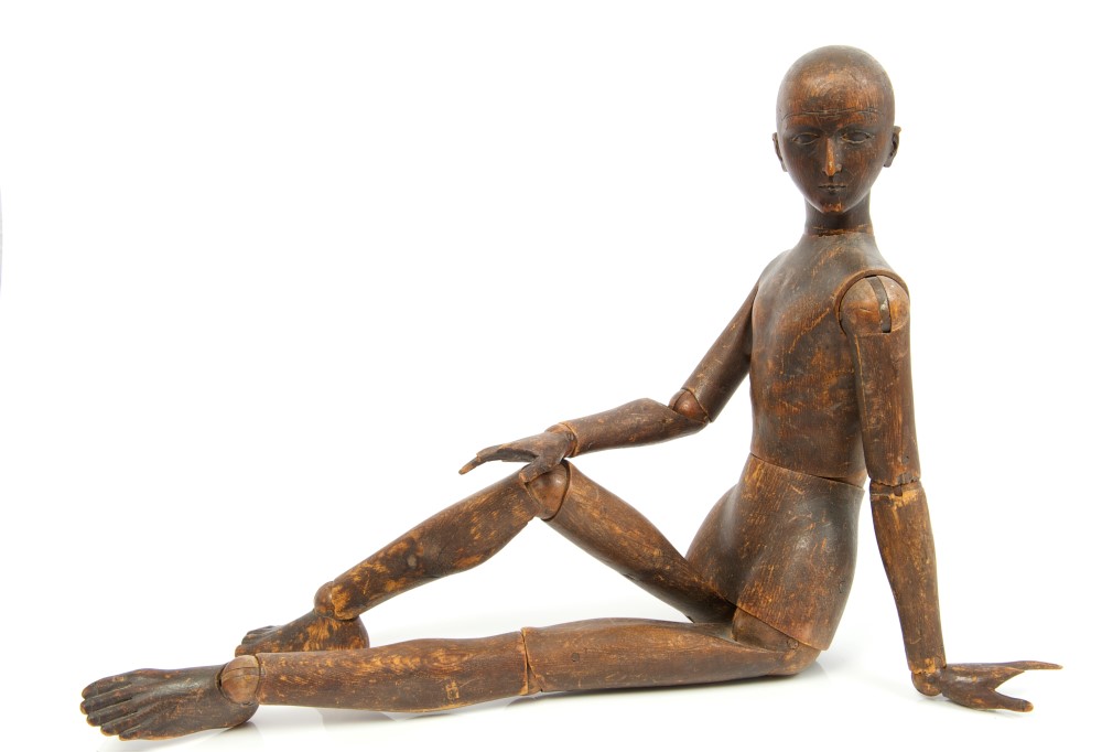 Late 19th / early 20th century carved wood jointed artists' model,