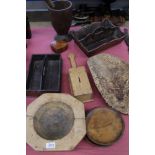 Treen - including antique carved bowls,