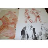 Peter Collins - collection of unframed works on paper - predominantly life drawings - various