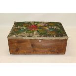 Large Victorian pine ottoman with hinged tapestry top,