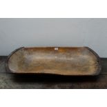 19th century carved hardwood and metal bound dough bin,