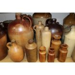 Group of 19th century stoneware flagons,
