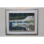 Peter Collins, oil on board - landscape, 41cm x 60cm,