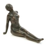 English School (early 19th century), bronze figure of a seated female nude,