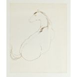 *Dame Elisabeth Frink (1930 - 1993), etching - seated horse, 24cm x 20cm (plate),