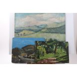 Peter Collins, collection of nine oils - landscapes - including Continental views,