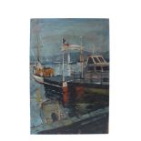 Peter Collins, oil on board - The Ferry, St.
