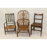 Antique beech and ash Windsor chair,