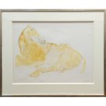 *Dame Elisabeth Frink (1930 - 1993), pencil and wash - Horse and Man, signed, 48cm x 63cm,