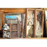Artists' materials to include paints, chalks - in trade cabinets,