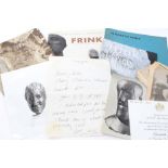 Dame Elisabeth Frink, letter written to Peter Collins - 'Dear Peter / Mary Thanks.
