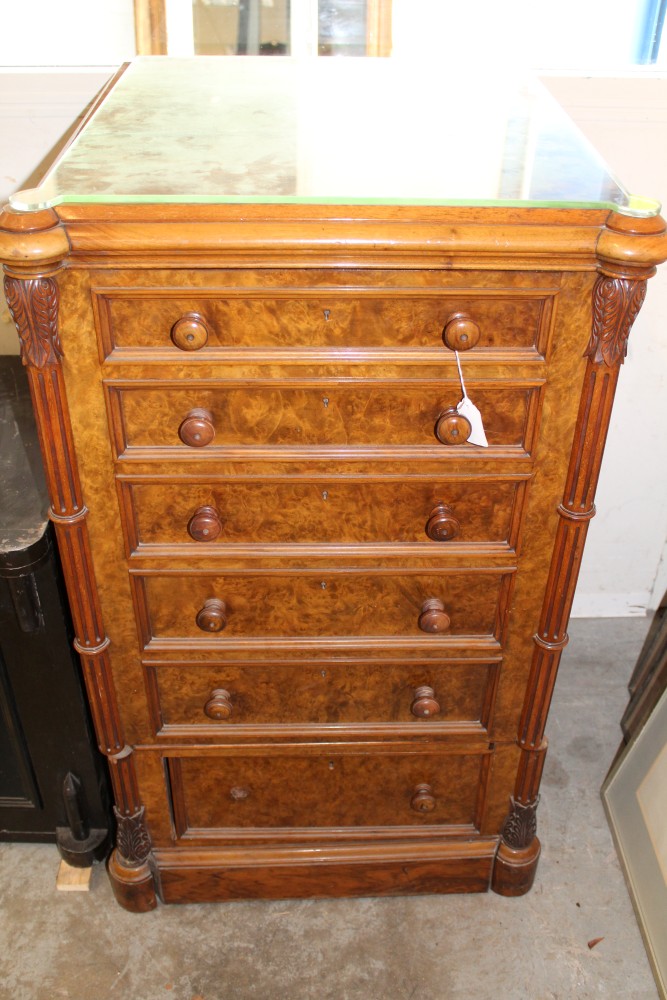 Fine quality Victorian walnut safe - disguised as a Wellington chest, - Image 3 of 6