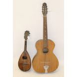 Early 20th century Neapolitan rosewood barrel-back mandolin with maker's label for Francesco