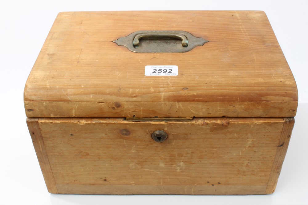 Large wooden Victorian jewellery box containing various items - including bead necklaces, - Image 4 of 4