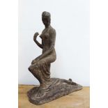Early 20th century bronzed plaster sculpture after Wilhelm Lehmbruck - 'The Kneeling One',