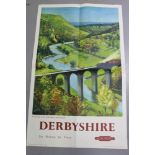 After Peter Collins, British Railways poster, circa 1950s, 'Derbyshire', 102cm x 63cm,