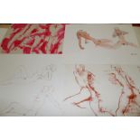 Peter Collins - large quantity of unframed works on paper, predominantly life drawings,