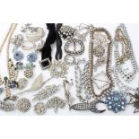 Collection of paste set and rhinestone jewellery