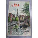 After Peter Collins, British European Airways poster, circa 1950s, 'Amsterdam', 101cm x 63cm,