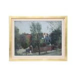 Peter Collins, oil on board - Vale of Health, Hampstead, circa 1960, signed, 36cm x 48cm,