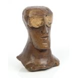 *Dame Elisabeth Frink (1930 - 1993), bronze - Chesspiece - Rook goggle head,